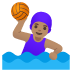 🤽🏽‍♀️ woman playing water polo: medium skin tone display on Google